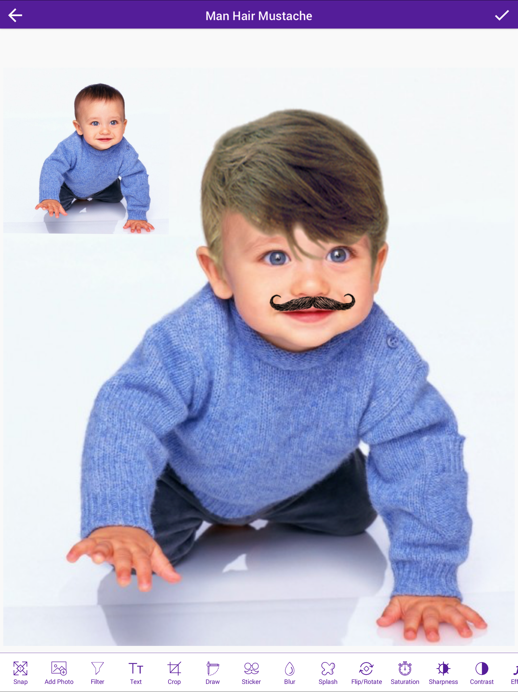 Man Hair Mustache Camera Photo Editor screenshot 6