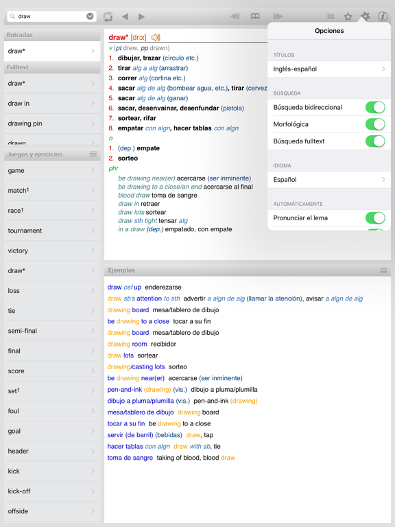 Lingea English-Spanish Advanced Dictionary iPad screenshot 5 - Reference app