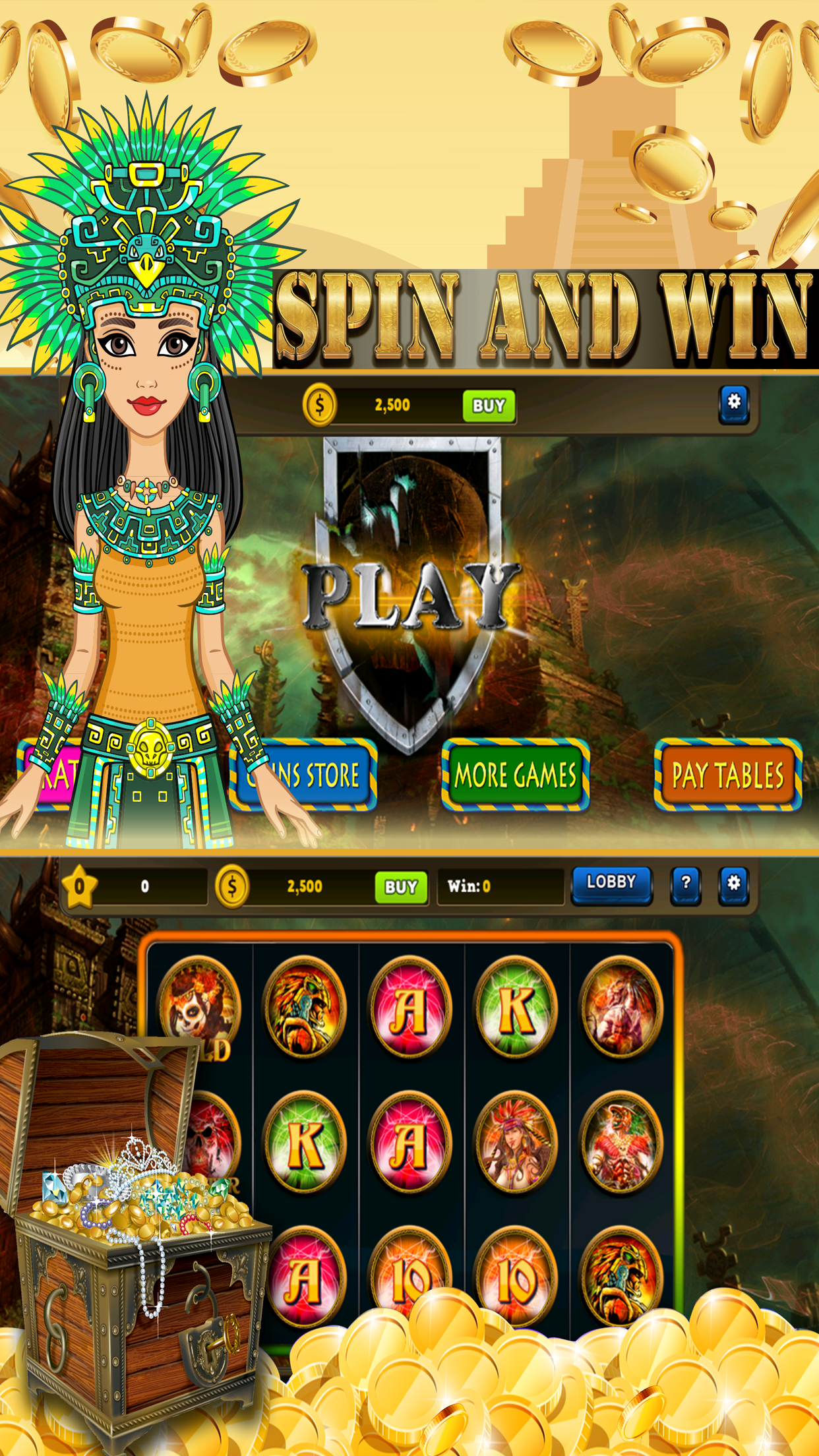 Viva Aztec Warrior Gold Rush - Free Play Slots