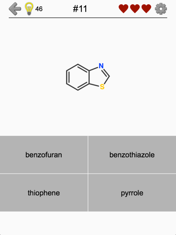 Screenshot #5 pour Heterocyclic Compounds: Names of Heterocycles Quiz