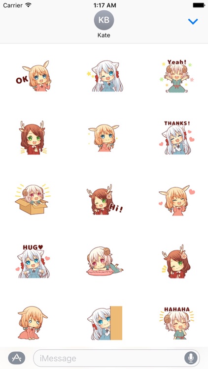 Animated Bunny Ears Girl Sticker