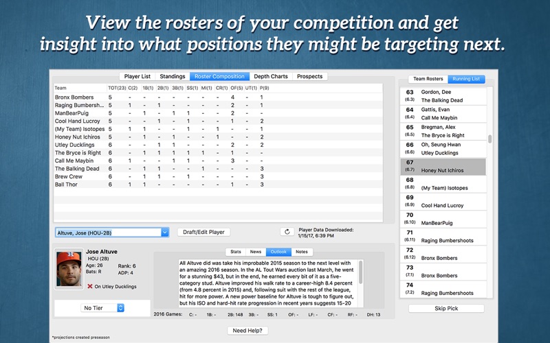 RotoWire Fantasy Baseball Draft Kit 2017 thumbnail 4