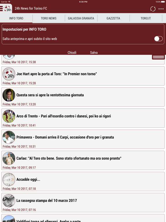 Screenshot #6 pour 24h News for Torino FC