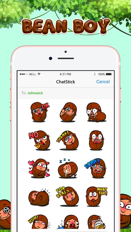 Bean Boy Stickers Emoji Keyboard By ChatStick