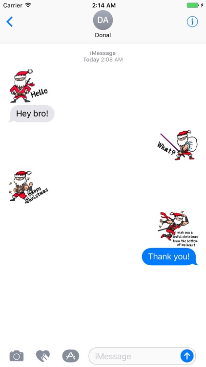 Stickers Of Funny Ninja Santa Claus