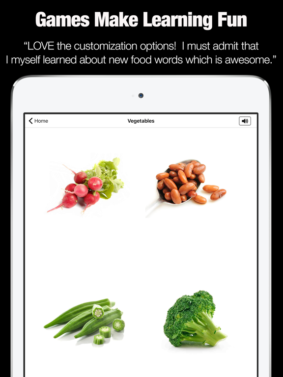 Flashcards for Kids - First Food Words iPad screenshot 2 - Education app