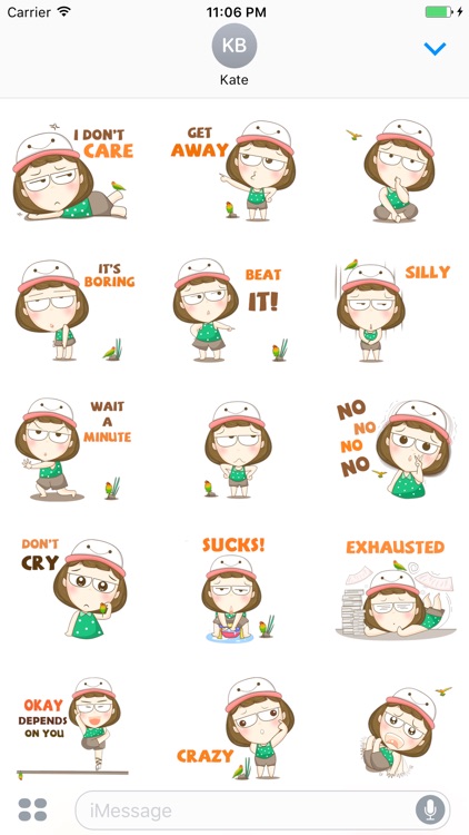 Sam The Little Lovely Girl English Sticker