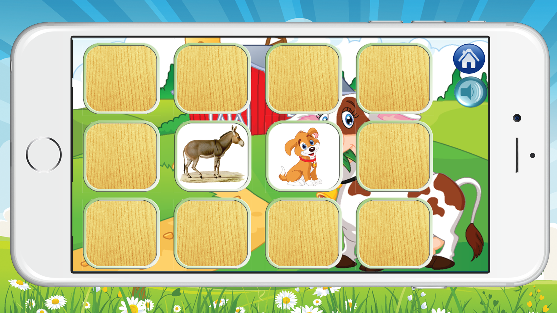 Farm Animals - Kids Learning Matching Game