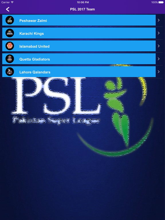Pakistan Super League 2017 iPad screenshot 5 - Sports app