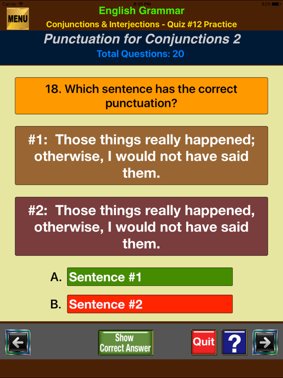 Screenshot #6 pour easyLearn Conjunctions & Interjections