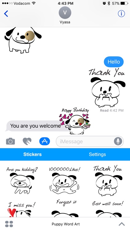 Cute Puppy Word Art Emoji - Cool Emoticon Stickers