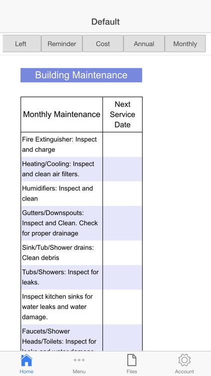 Building Maintenance Planner