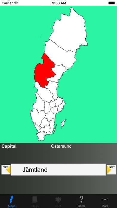 Screenshot #1 pour Sweden County Maps and Capitals