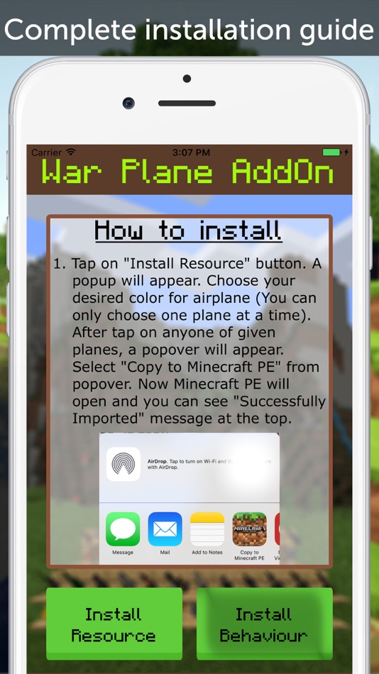 War Plane AddOn for Minecraft PE - 1.0 - (iOS)