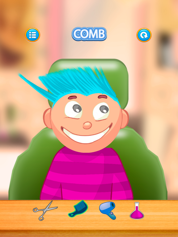 Screenshot #6 pour Jeu d'enfant / Crazy Hair Salon (cheveux bleus)