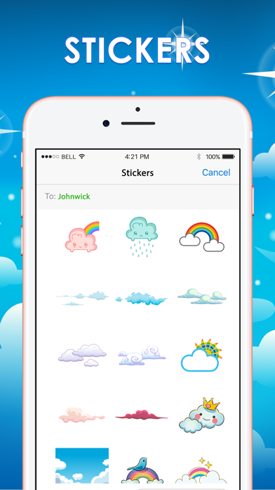 Screenshot #1 pour Cloud Sticker Emoji Keyboard Theme ChatStick