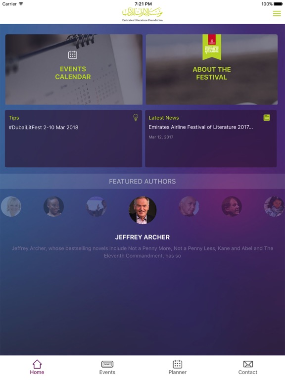 Emirates Literature Foundation iPad screenshot 2 - News app