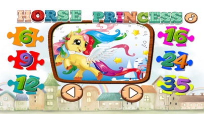 Screenshot #1 pour Princess Horse Jigsaw Puzzle Skill GameFor Toddler