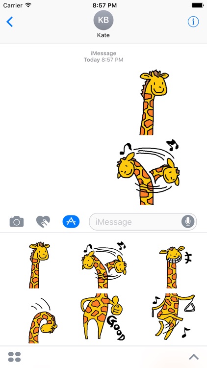 Giraffe Stickers for iMessage by Design73
