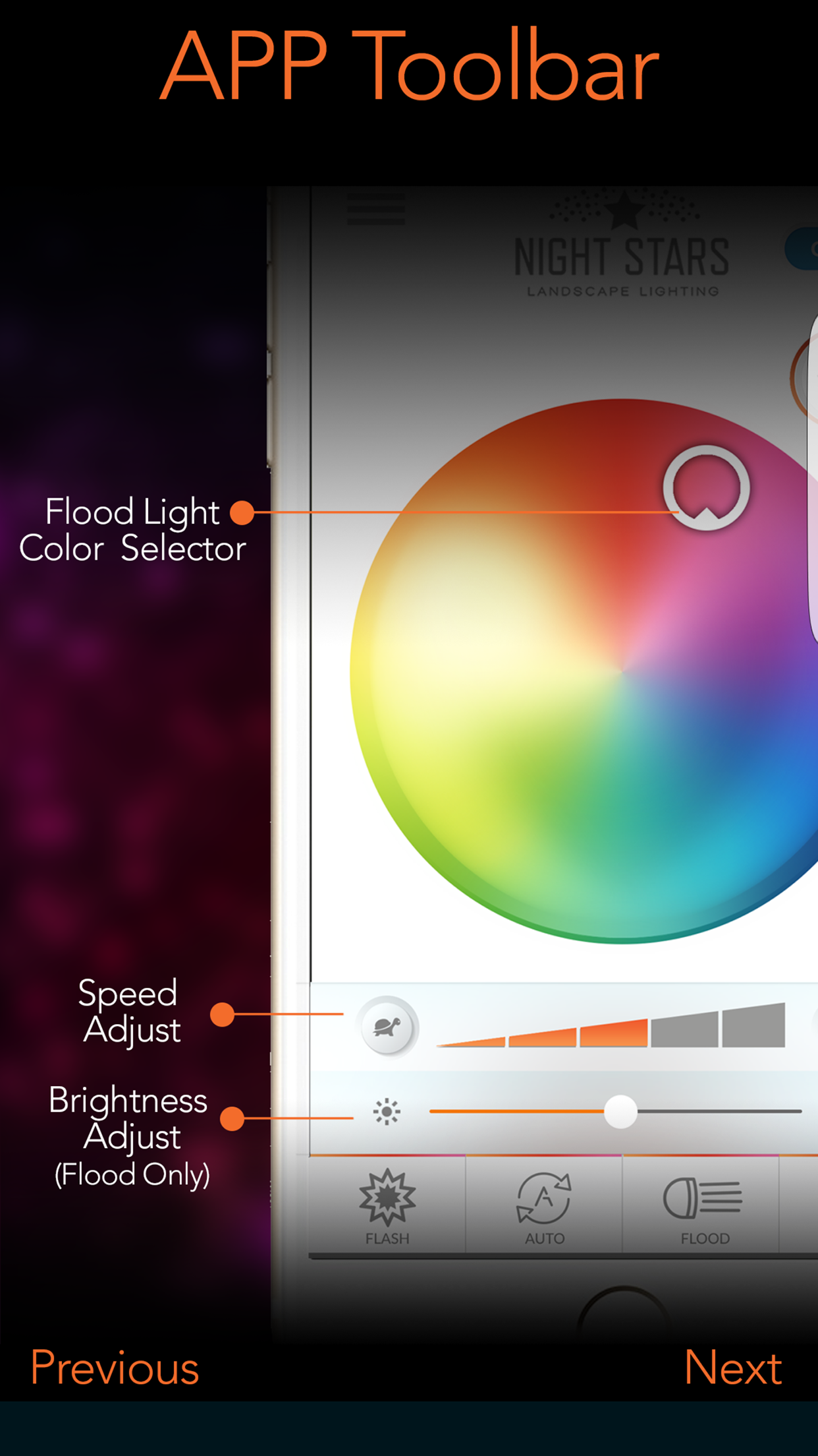Night Stars Landscape Light Bluetooth Remote