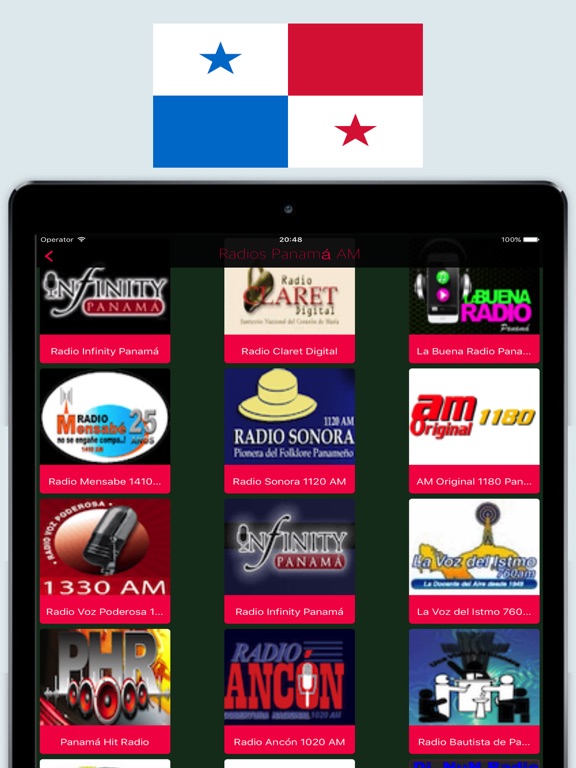 Radio Panamá FM / Live Radios Stations Online App iPad screenshot 3 - Music app