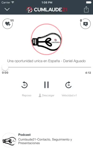 Captura de pantalla de Conexión CL21 en iPhone 4