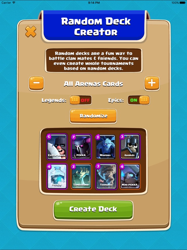 Deck Builder for Clash Royale