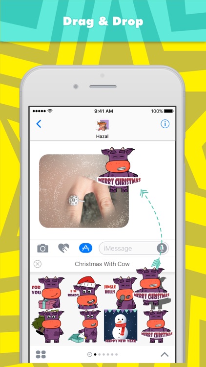Christmas With Cow stickers by Hazal
