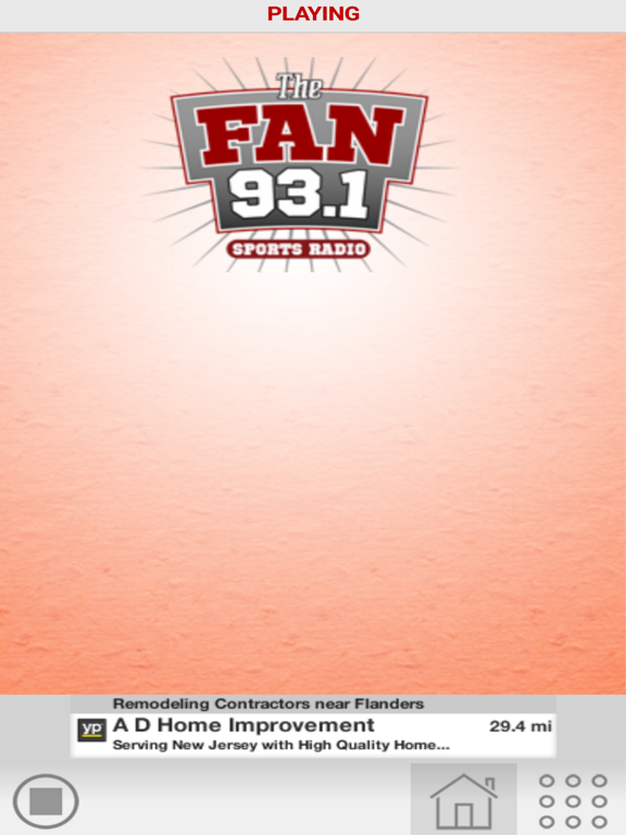 93.1 The Fan iPad screenshot 1 - Music app