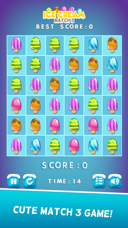 Ice cream match 3 puzzle game