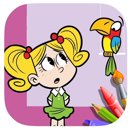 Girls And Parrot For Coloring Game Version iOS App