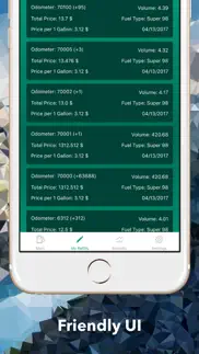 simple fuel tracker - mpg calculator, mileage log iphone screenshot 3