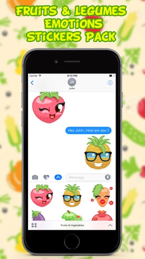 Fruits & Legumes Emotions Stickers Pack(圖1)-速報App