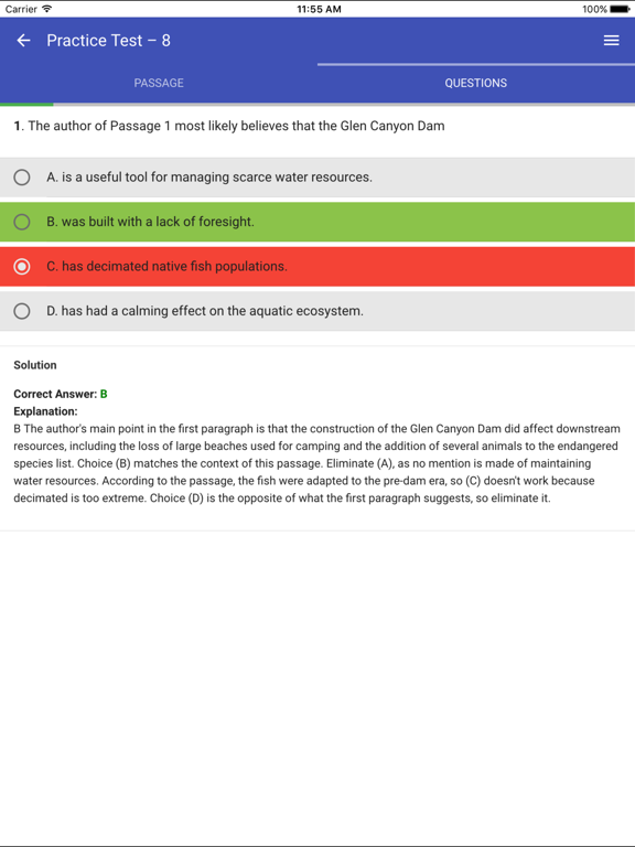 Screenshot #6 pour SAT Reading Mock Tests Practice