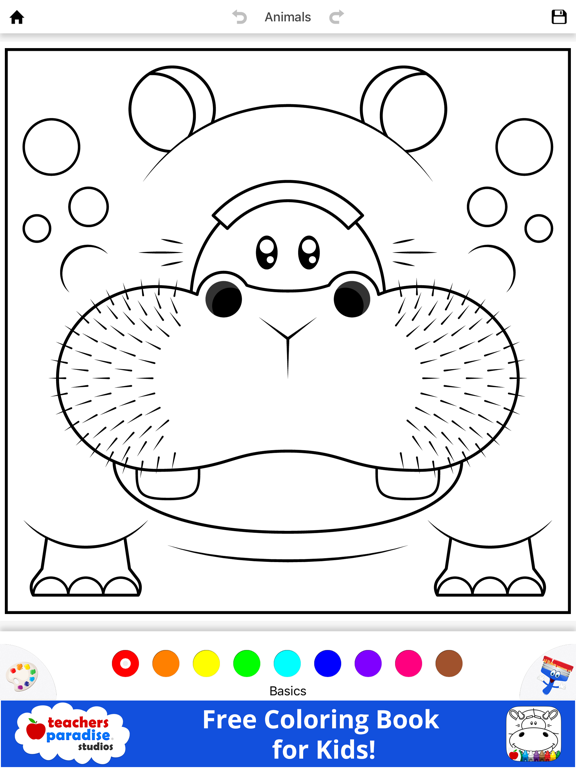 Coloring Book for Kids: Animal Square Heads iPad screenshot