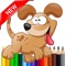 Let's get started with cute dog & animal cartoon coloring pages
