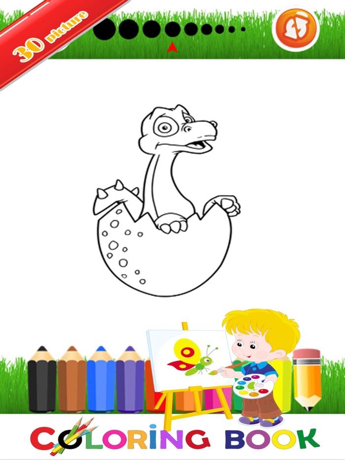 Dinosaur Coloring Page For Kid  Educational Game