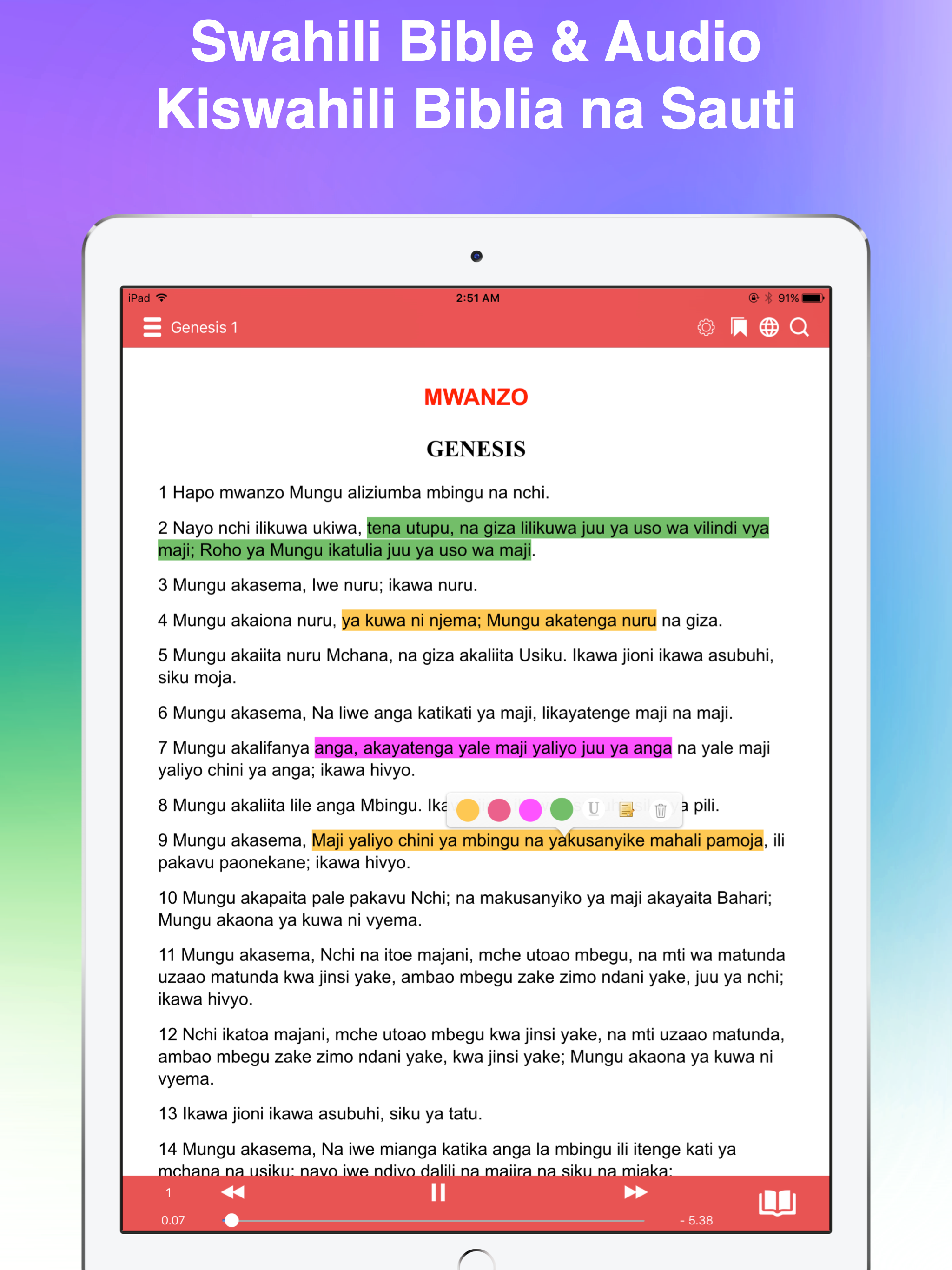 Swahili Bible Takatifu
