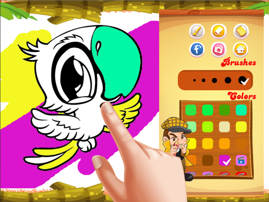 Screenshot #5 pour Coloriage oiseaux: jeux de peinture tout-petits