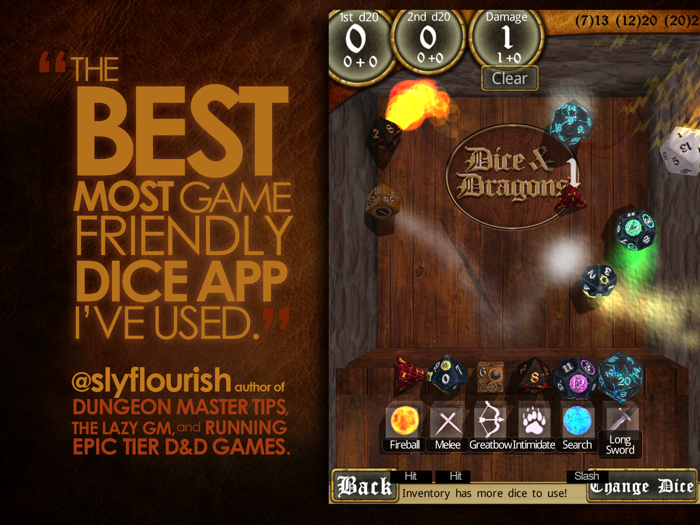 Dice and Dragons - RPG Dice Roller