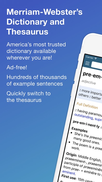 Merriam-Webster Dictionary & Thesaurus screenshot-0