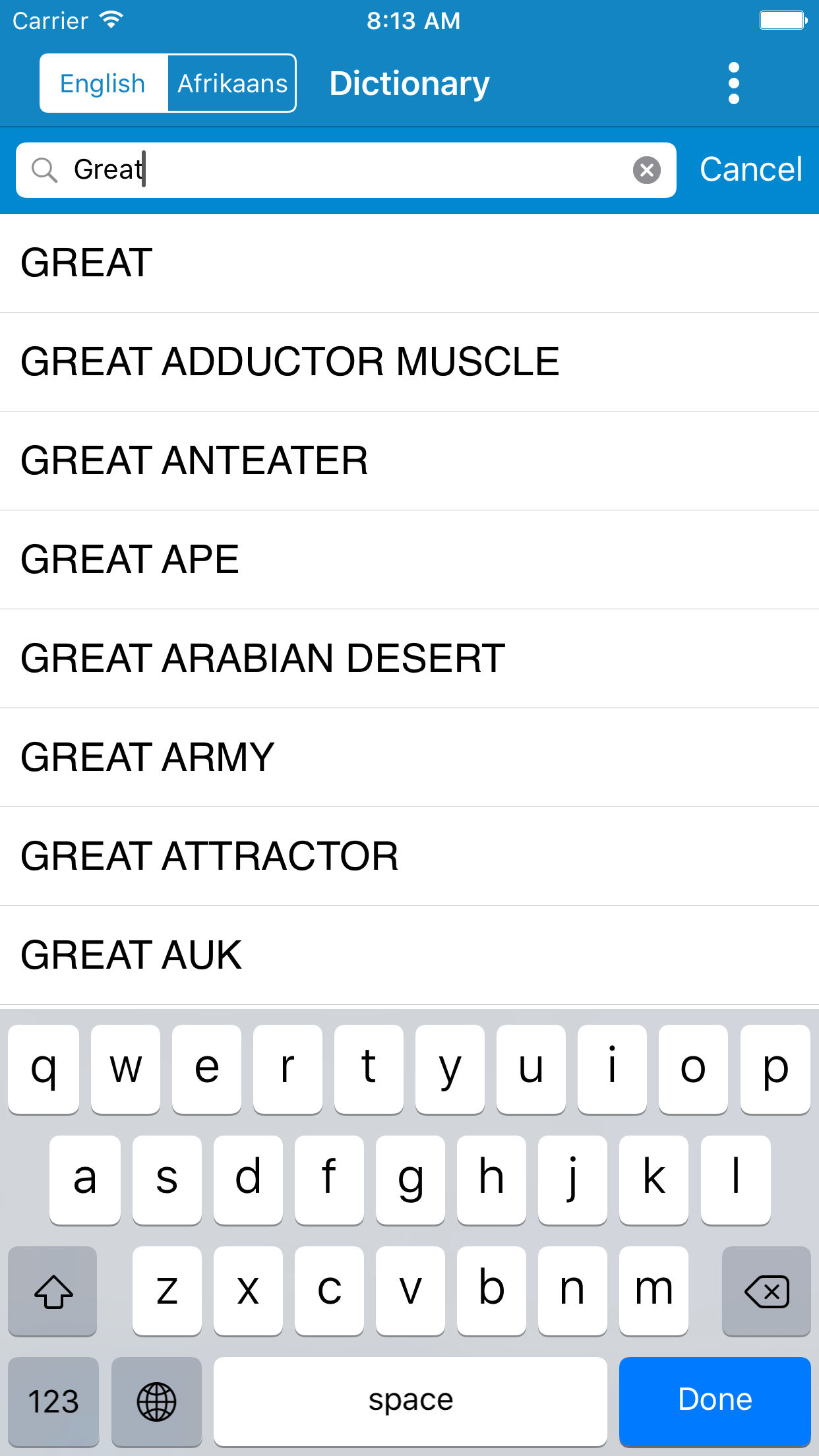 English to Afrikaans Offline Dictionary