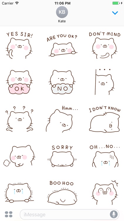 Kitty The Lovely White Kitten English Sticker