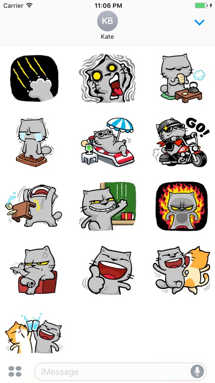 Snubbs The Grey Cool Cat Sticker