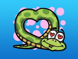 - Cute green snake for chat with action in routine activity