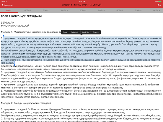 Кодексҳои Ҷумҳурии Тоҷикистон Lite iPad screenshot