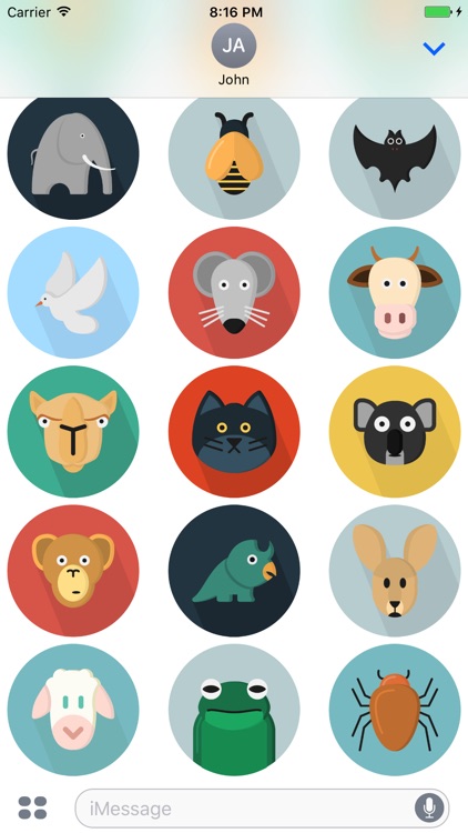 Flatimals - Flat Animal Sticker Pack for iMessage screenshot-3