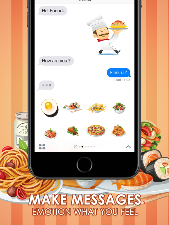 Screenshot #5 pour Art Emoji Food & Drink Stickers iMessage ChatStick