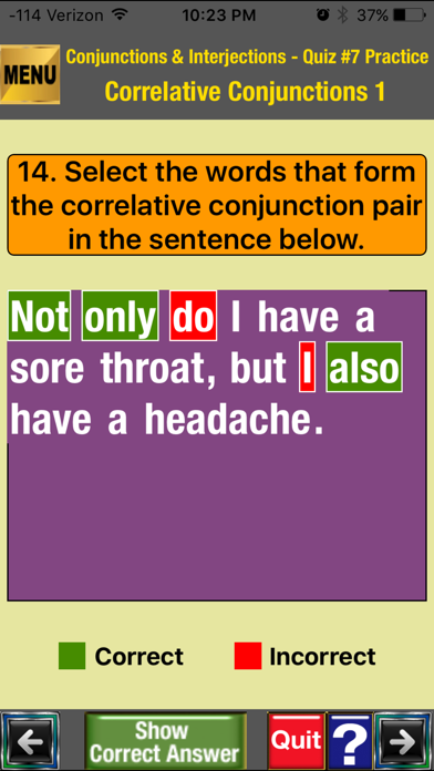 Screenshot #2 pour easyLearn Conjunctions & Interjections