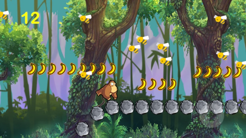 jogo da macaco comer banana na floresta animal screenshot 3